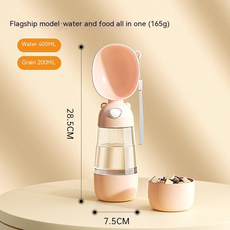 Portable Dog Water Bottle Food And Water Container For Pet Pets Feeder Bowl Outdoor Travel Drinking Bowls Water Dispenser - 0 - CJ - 3086 Flagship Style Brown - CJMY199304209IR