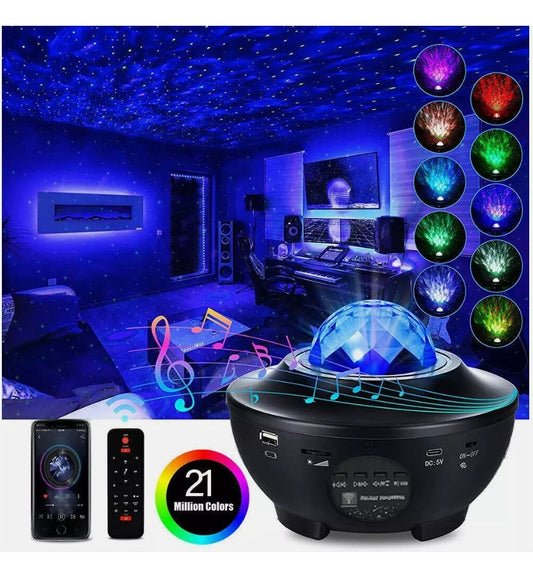 Black Star Projector Galaxy Lamp With Bluetooth And Rotating Function Black - 5 - CJ
