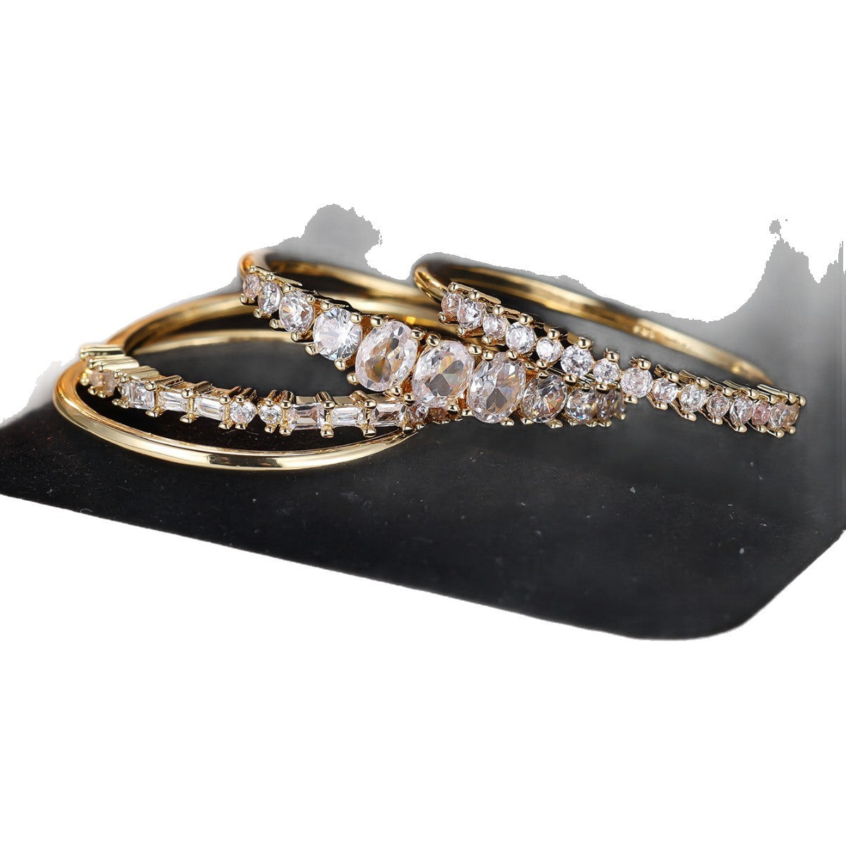 Round Color Zirconium Four - piece Ring - 0 - CJ