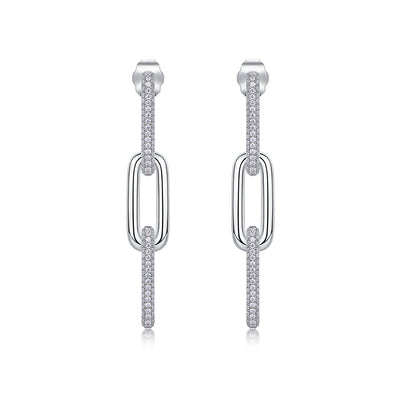 1Chain Luxury Fashion Diamond Earrings Stud Set With Mosan Diamond Silver Ornaments Prohibit TikTok sales - 5 - CJ