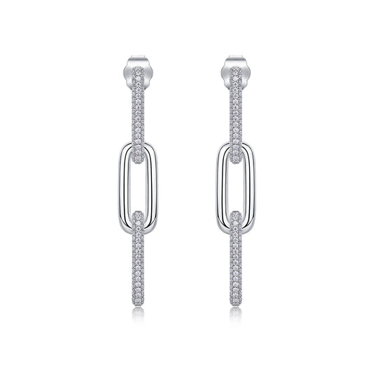 1Chain Luxury Fashion Diamond Earrings Stud Set With Mosan Diamond Silver Ornaments Prohibit TikTok sales - 5 - CJ
