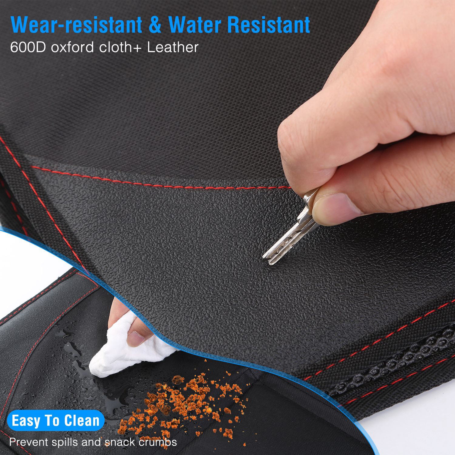 2 Packs Car Seat Protector Cushion Mat Pad With Thick Padding Protector For Child Baby Car Seat Mesh Pockets - 5 - CJ