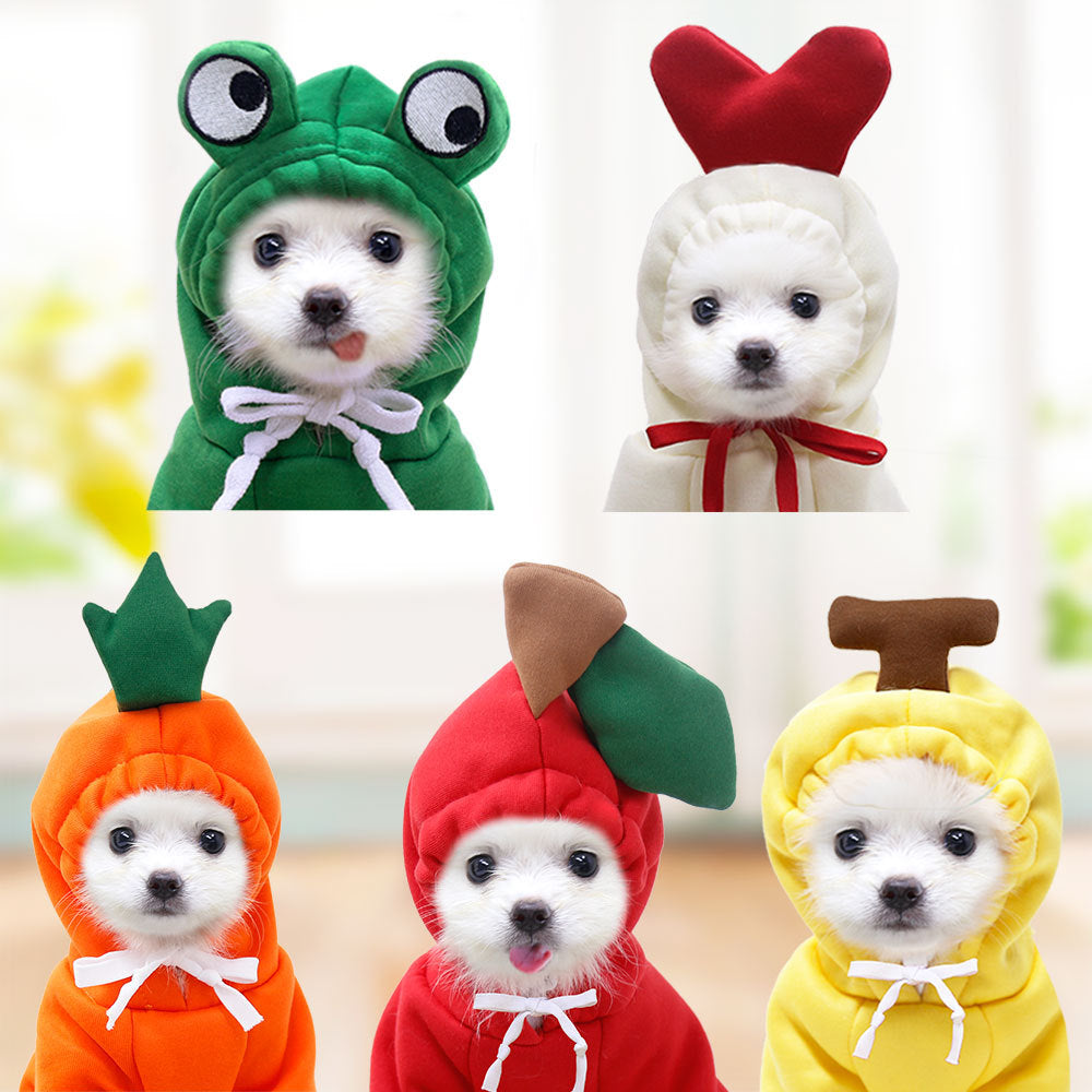 Cute Fruit Dog Clothes For Small Dogs Hoodies Winter Warm Fleece Pet Clothing Puppy Cat Costume Coat For French Chihuahua Outfit - 0 - CJ