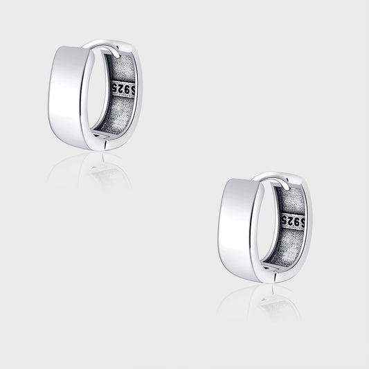 925 Silver Tide Retro Thai Silver Smooth Faced Small Group Premium Round Ear Buckle Earrings - 4 - https://x.com/titan_prim62775J