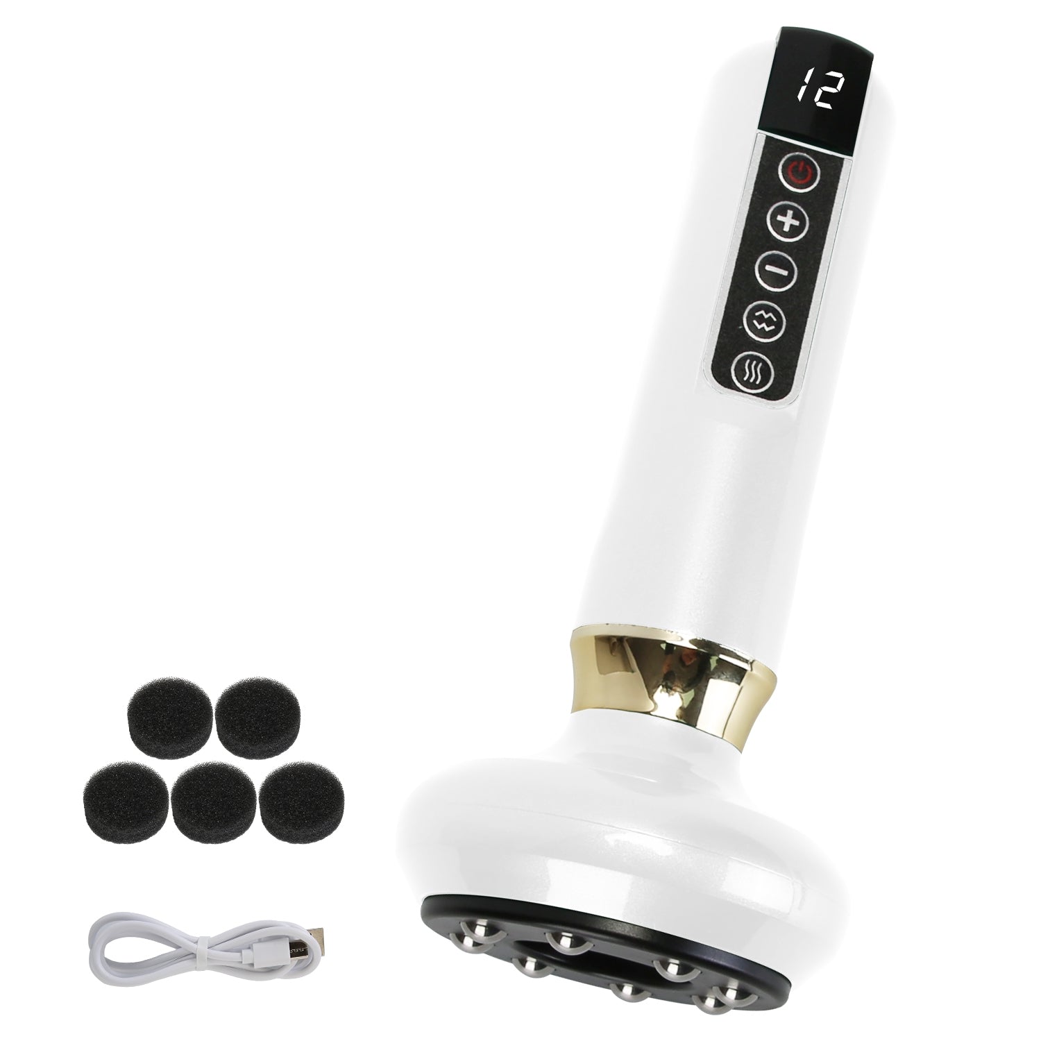 1Pc Anti Cellulite Massager Handheld Vacuum Suction Cupping Kit Beauty Tool With 12 Suction Mode 12 Heating 20Mins Auto - Off One - Key Pressure Release For Abdomen Thighs Buttocks Neck - 5 - cjdropshipping
