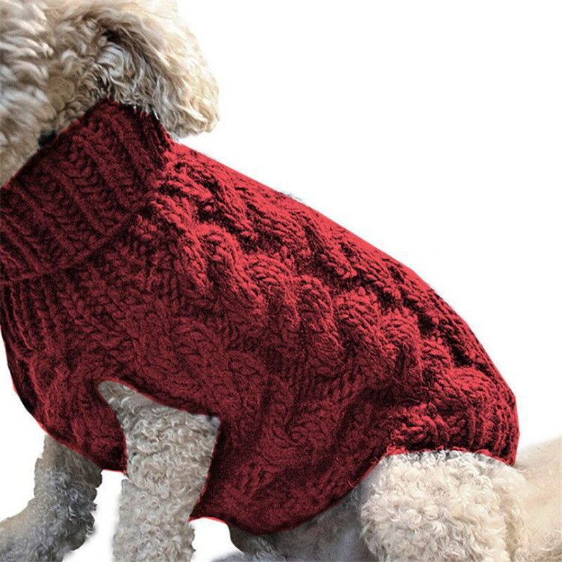 New Pet Sweater Dog Clothes Pet Supplier Winter Warm Clothing - 0 - CJ - Red - M - CJJJCWGY02401 - Red - M