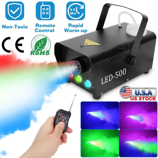 400W Fog Machine RGB LED Party Club DJ Fogger Rapid Heating Remote Control Wedding Stage Smoke Machine - 5 - CJ