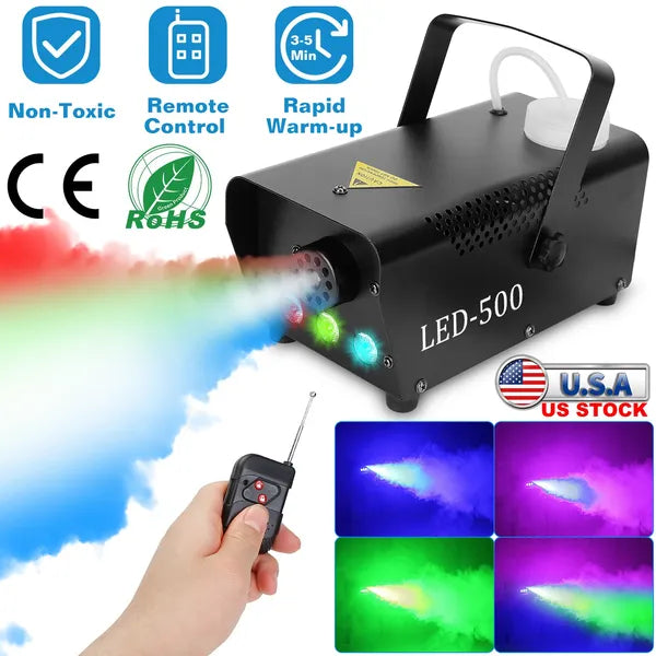400W Fog Machine RGB LED Party Club DJ Fogger Rapid Heating Remote Control Wedding Stage Smoke Machine - 5 - CJ