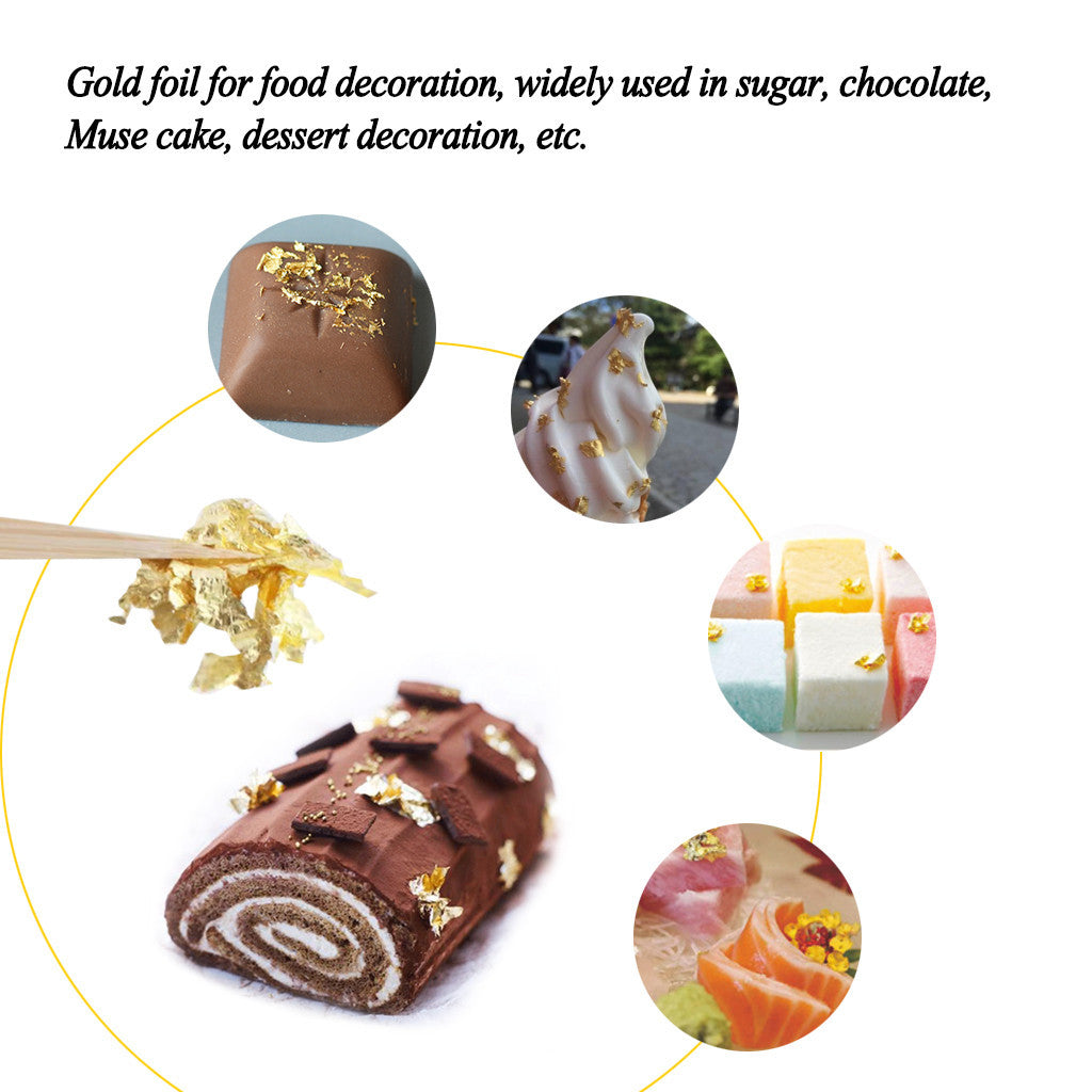 EELHOE Gold Foil Paper Pastry Decorations - Multi - purpose Decorations For Pastry And Facial Mask Care - 5 - CJ