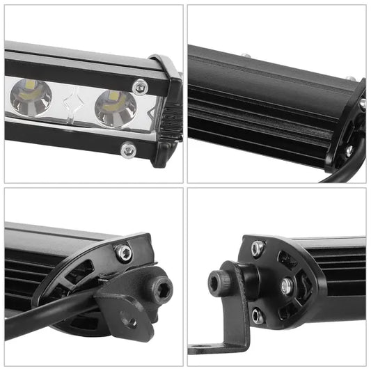 7" LED Light Bar Single Row Offroad Spot Lights 18W Ultra Slim Straight Work Light For Trailer Truck Bus Boat - 5 - cjdropshipping