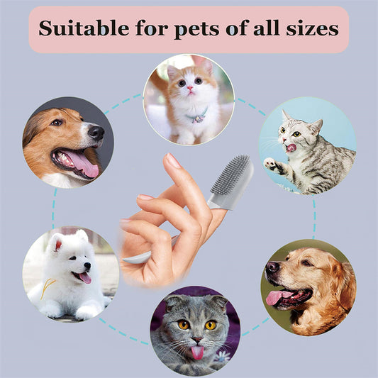 Dog Tooth Cleaning Brush Care Finger Wrap Cat Dog Oral Cleaning Toothbrush Tool Silicone Dog Cat Finger Toothbrush Supplies Pet Products - 5 - CJ