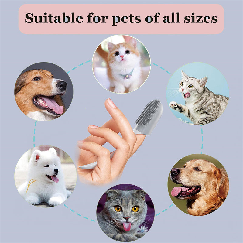 Dog Tooth Cleaning Brush Care Finger Wrap Cat Dog Oral Cleaning Toothbrush Tool Silicone Dog Cat Finger Toothbrush Supplies Pet Products - 5 - CJ