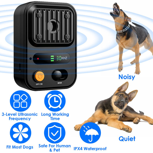 Black - Green Color Options - 1Pc Ultrasonic Anti - Barking Device Rechargeable Auto Dog Bark Control Deterrent Box Training Device IPX4 Waterproof With 3 Frequency Max 32.8Feet Sensing Distance For Most - 5 - CJ