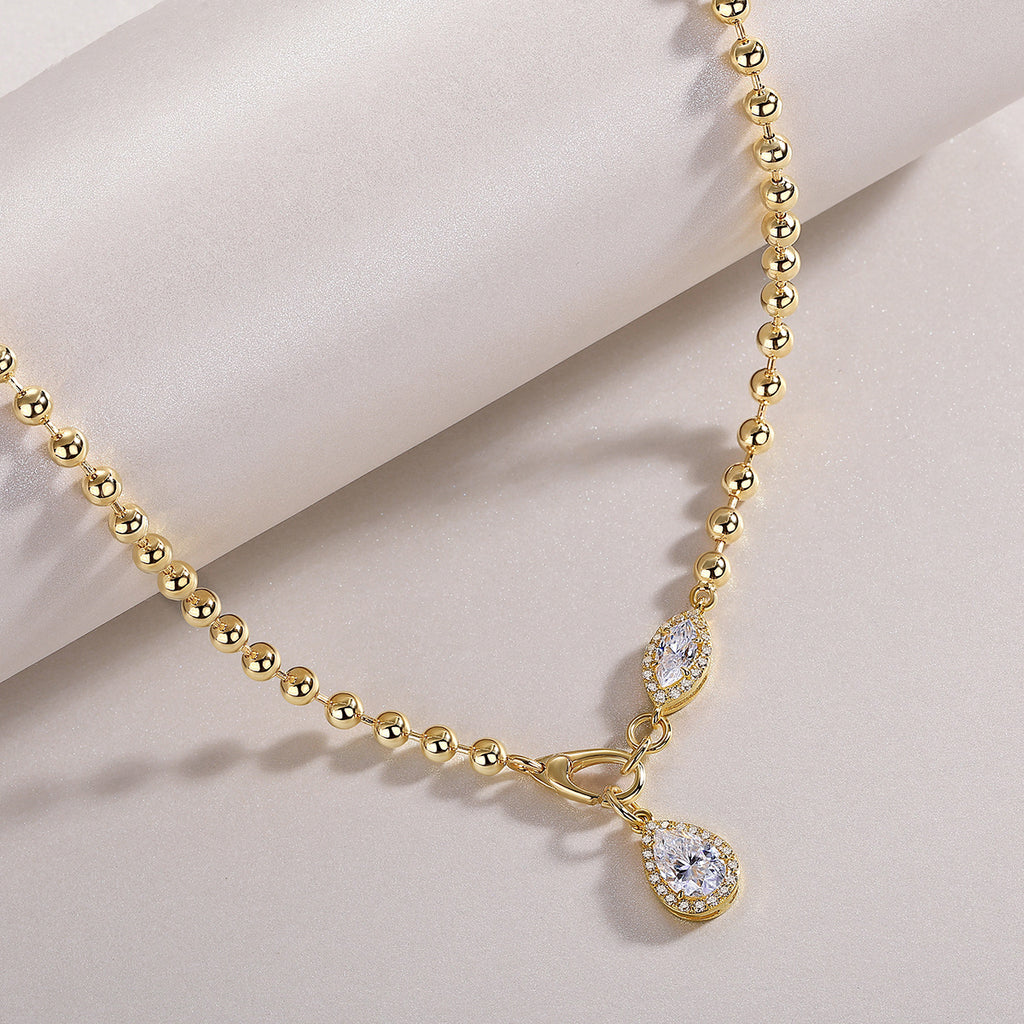 A Fashionable Jewelry Pendant Set With Moissanite S925 Sterling Silver And Gold-plated Diamond, Moissanite Silver Jewelry