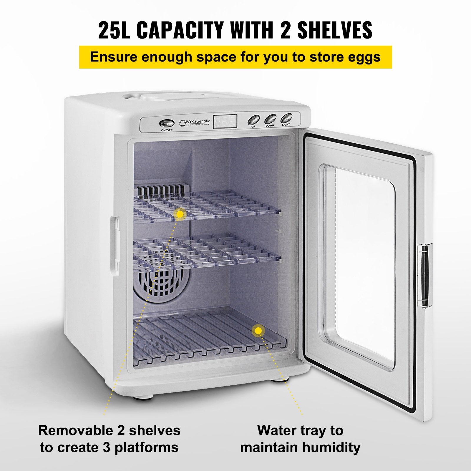 White Reptile Incubator 25L Scientific Lab Incubator Digital Incubator Cooling And Heating 5 - 42°C Reptile Egg Incubator 12V/110V Work For Small Reptiles - 5 - CJ