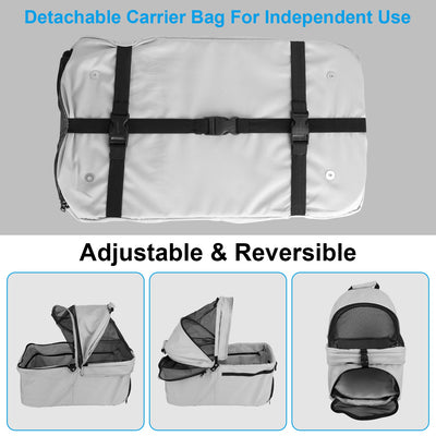1Pc 4 - Wheels Pet Stroller Foldable Carrier Strolling Cart Travel Jogger Pet Stroller With Removable Liner Storage Basket For Dog Cat - 5 - CJ