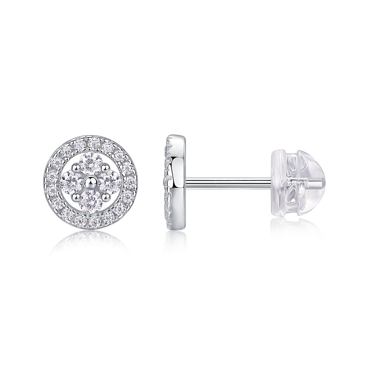 1Silver Osmanthus - Fashionable And Luxurious Diamond Jewelry Earrings Set With Moissanite S925 Sterling Silver And Platinum - plated Stud Earrings Prohibit TikTok sales - 5 - cjdropshipping