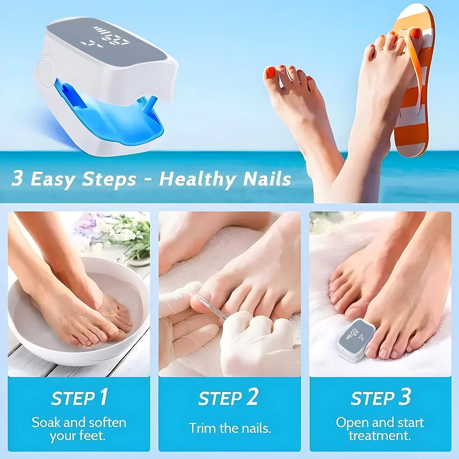 Nail Fungus Laser Treatment LED Light Device Effective Rechargeable Nail Fungus Remover Nail Fungus Cleaning Laser Device Repair Damaged Discolored Thick Fingernails - 5 - CJ