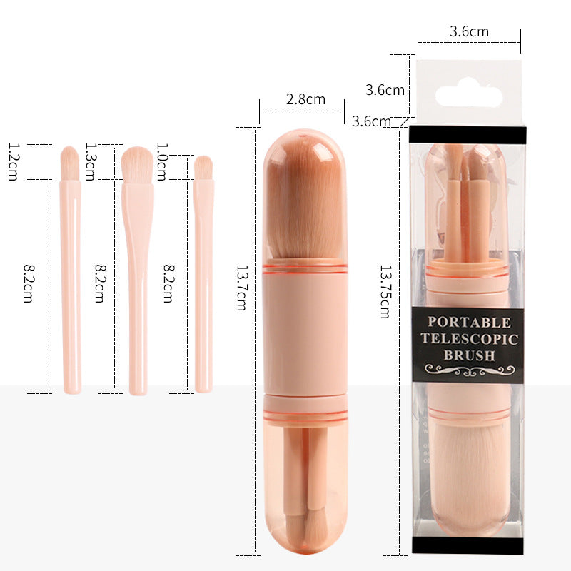 4in1 Portable Makeup Brush Set Beauty Brush - 5 - CJ