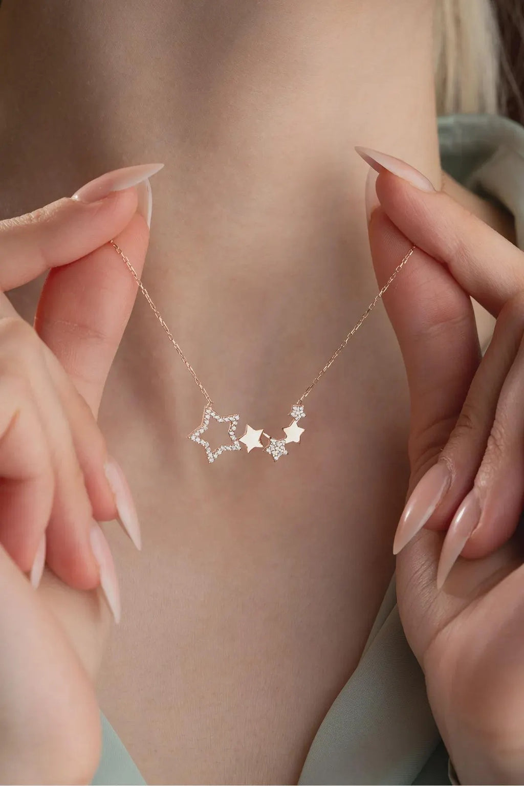 Plated Sterling Silver Star Necklace Dainty Celestial Jewelry