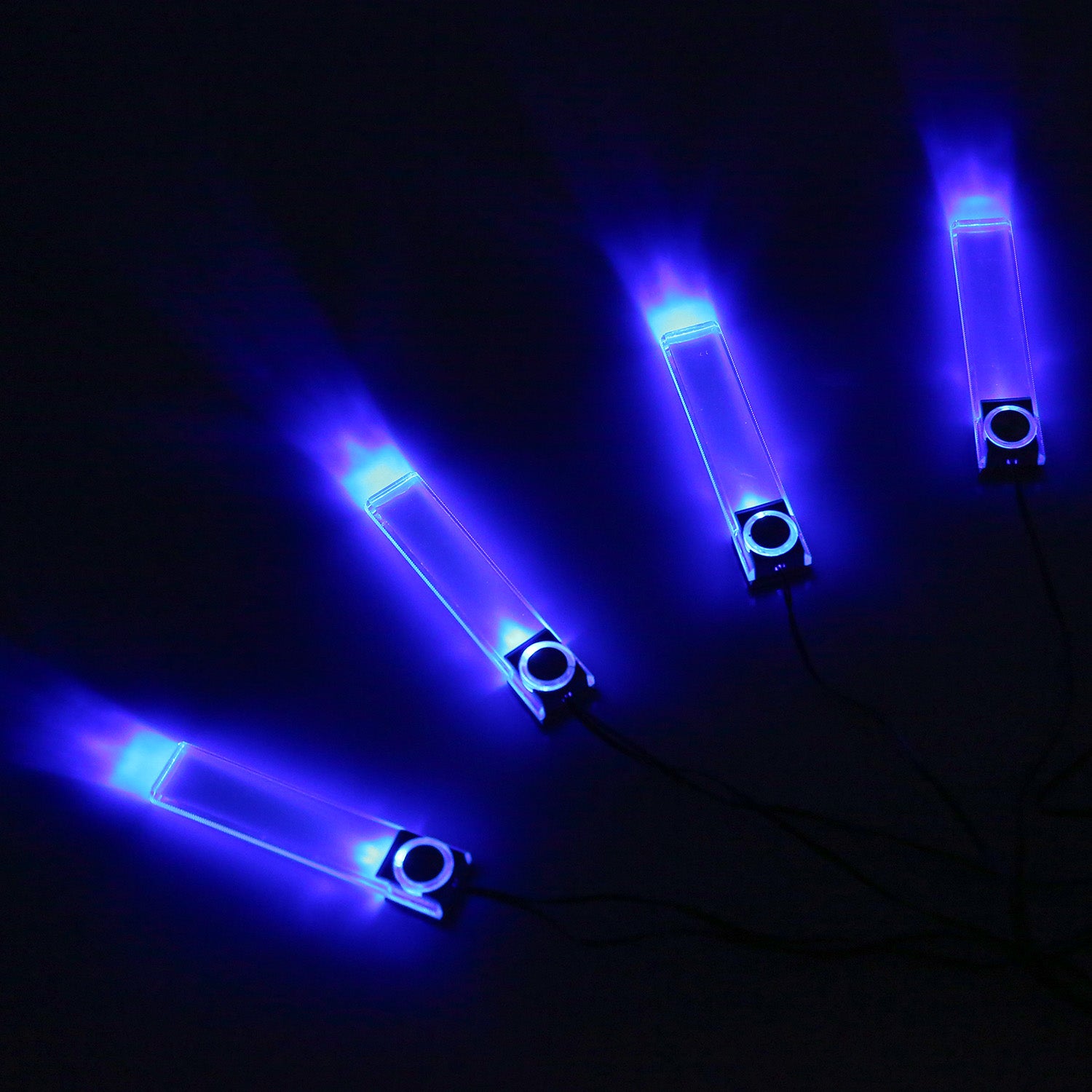 4Pcs Car Interior LED Atmosphere Light Car Charge Decorative Lamp DC 12V Blue Light - 5 - CJ