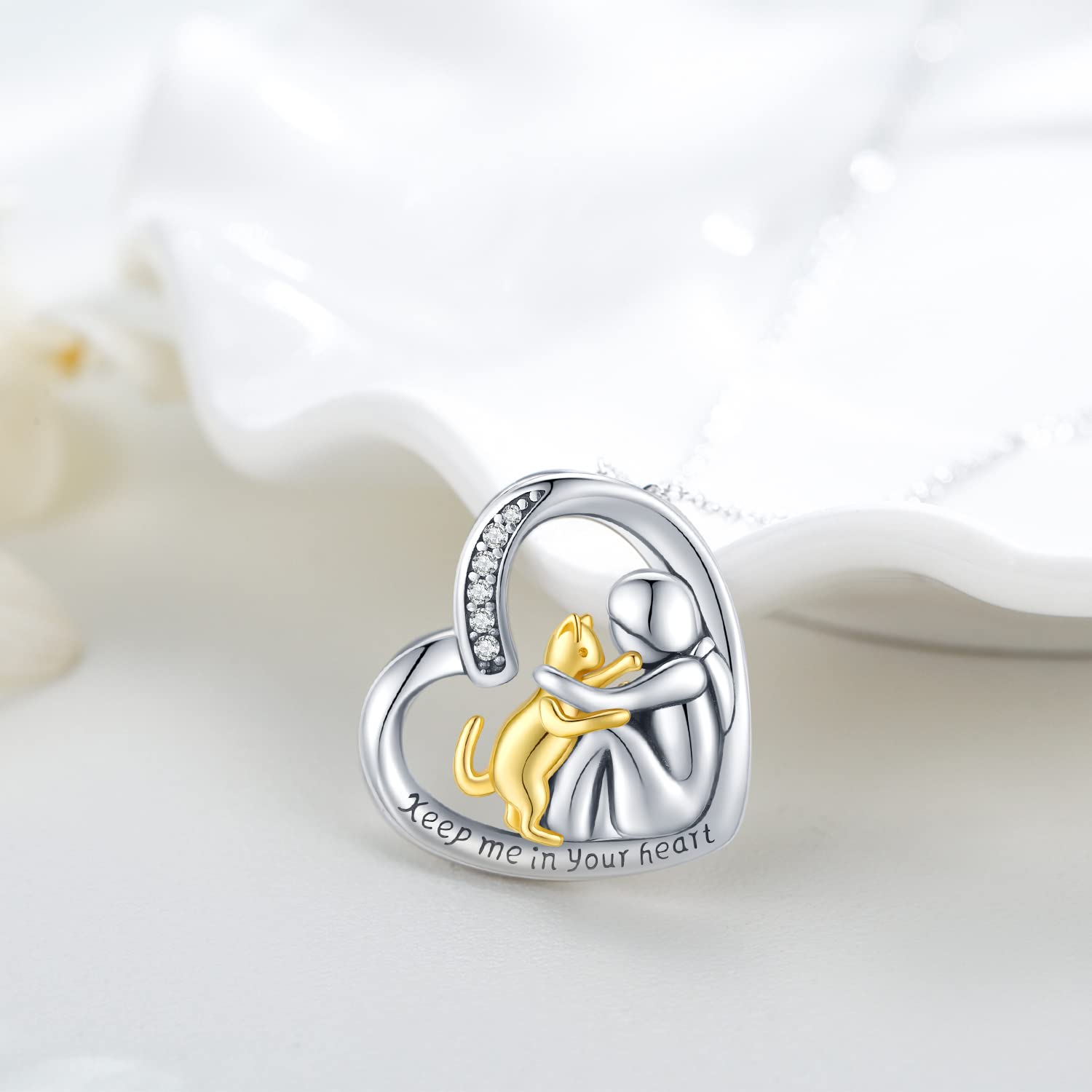 Cat Urn Heart Cremation Jewelry Keepsake Memorial Necklace for Women Keep Me in Your Heart - 5 - cjdropshipping