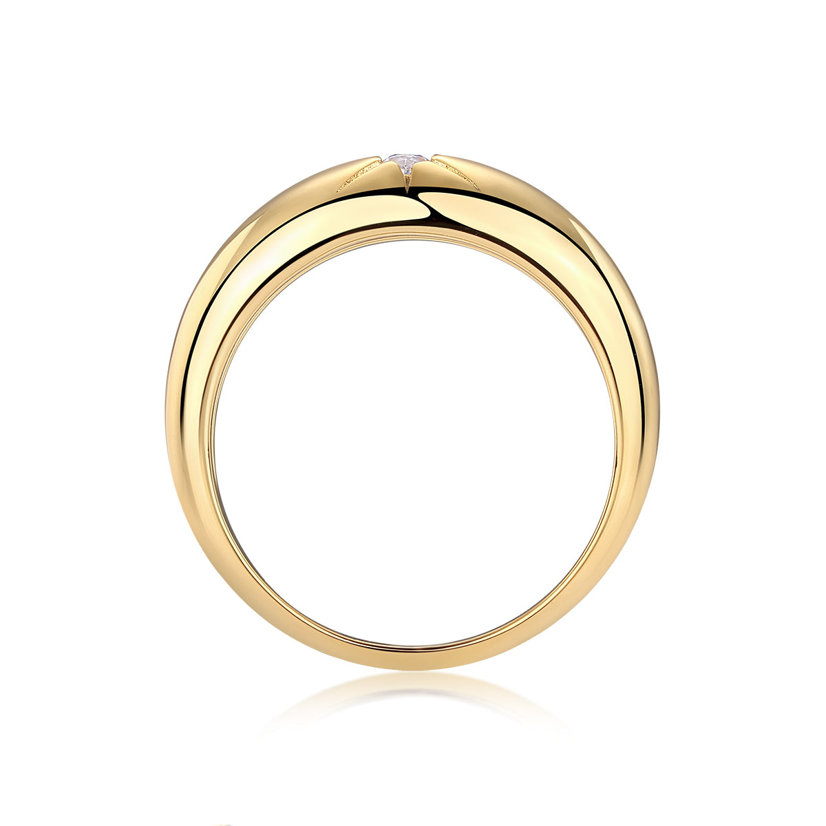 1Eight - prong Radiance - A Fashionable And Luxurious Jewelry Piece Set With Moissanite S925 Sterling Silver And Gold - plated Diamond Prohibit TikTok sales - 5 - CJ