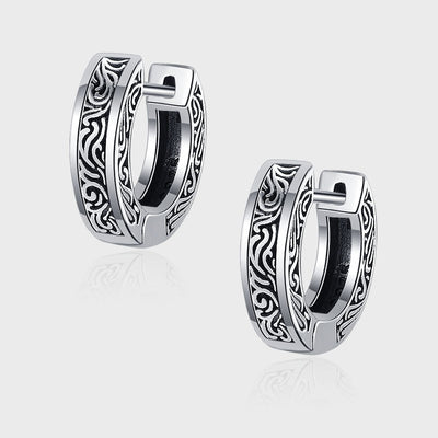 S925 Sterling Silver Small Popular Design Vintage Worn Earrings - 4 - https://x.com/titan_prim62775J
