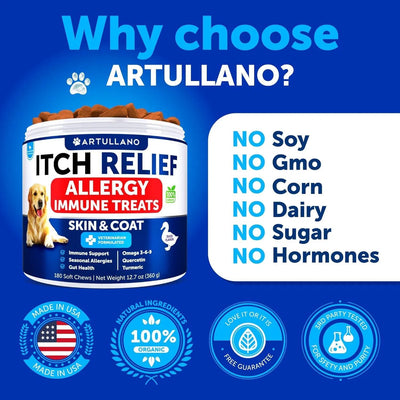 Do Not Sell On Amazon Dog Allergy Relief Chews Itching Skin Relief For Dogs Fish Oil 3 Seasonal Allergies Pills Skin & Coat Anti ItchHot Spots Treatment Canine Immune Health Supplement 180 Soft Treats - 5 - CJ