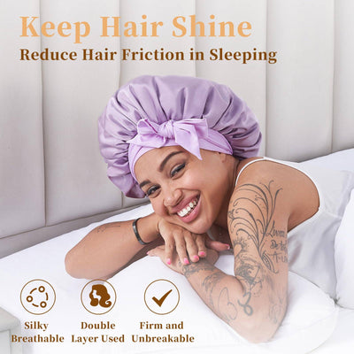 Silk Bonnet, Satin Hair Bonnet For Sleeping For Wavy Curly Natural Hair - 5 - CJ