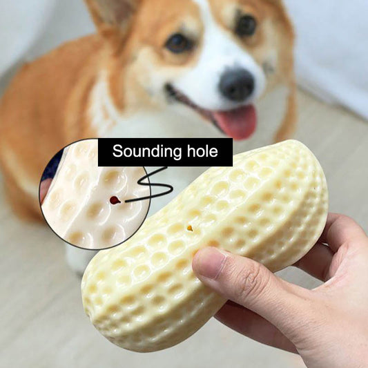 Funny Pet Dog Squeaky Toys For Small Middle Dogs Bite Resistant Puppy Cat Dogs Toys Pets Rubber Peanut Clean Tooth Chew Toy - 5 - CJ