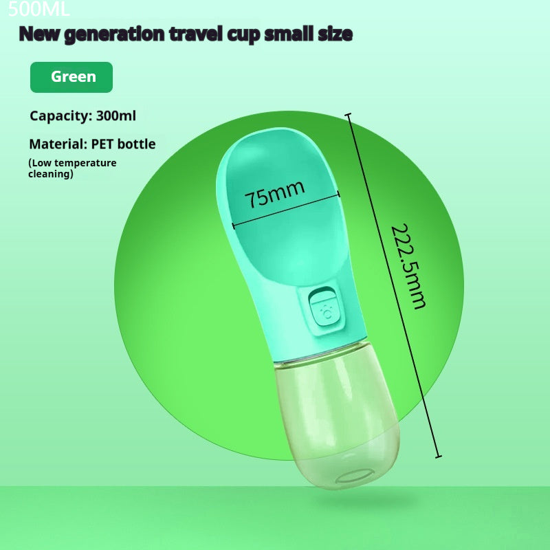 Pet Dog Water Bottle Feeder Bowl Portable Water Food Bottle Pets Outdoor Travel Drinking Dog Bowls Water Bowl For Dogs - 0 - CJ - Green 550ml - Solid color - CJHS162047436JQ
