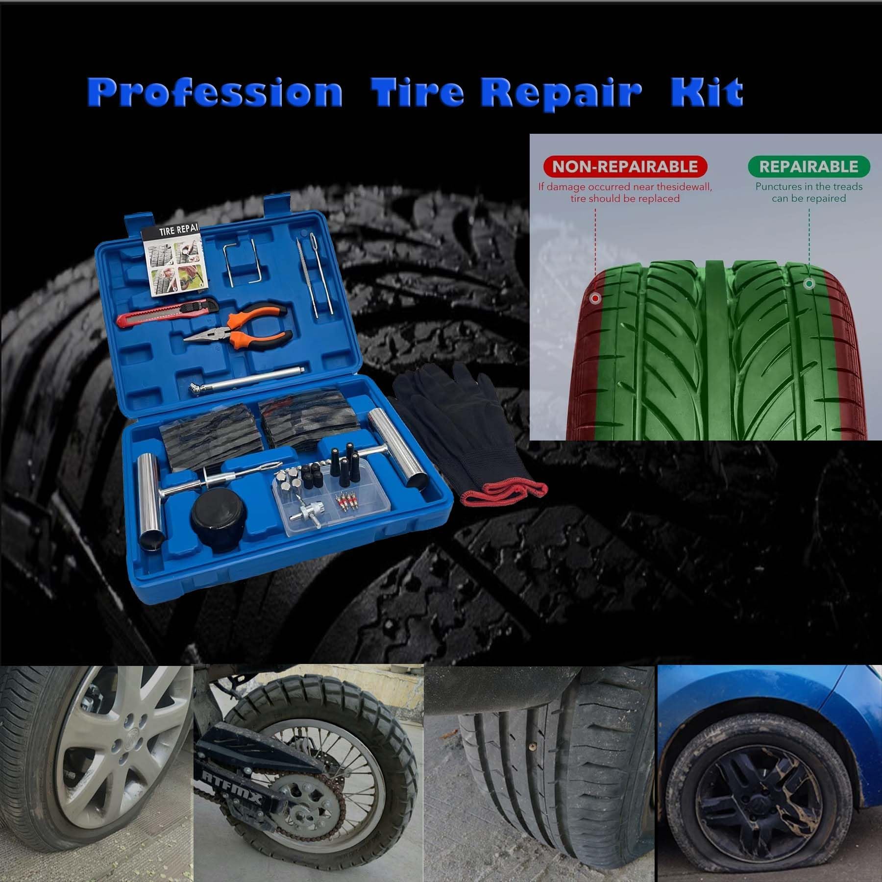 Portable Car Tire Repair Kit - 5 - cjdropshipping