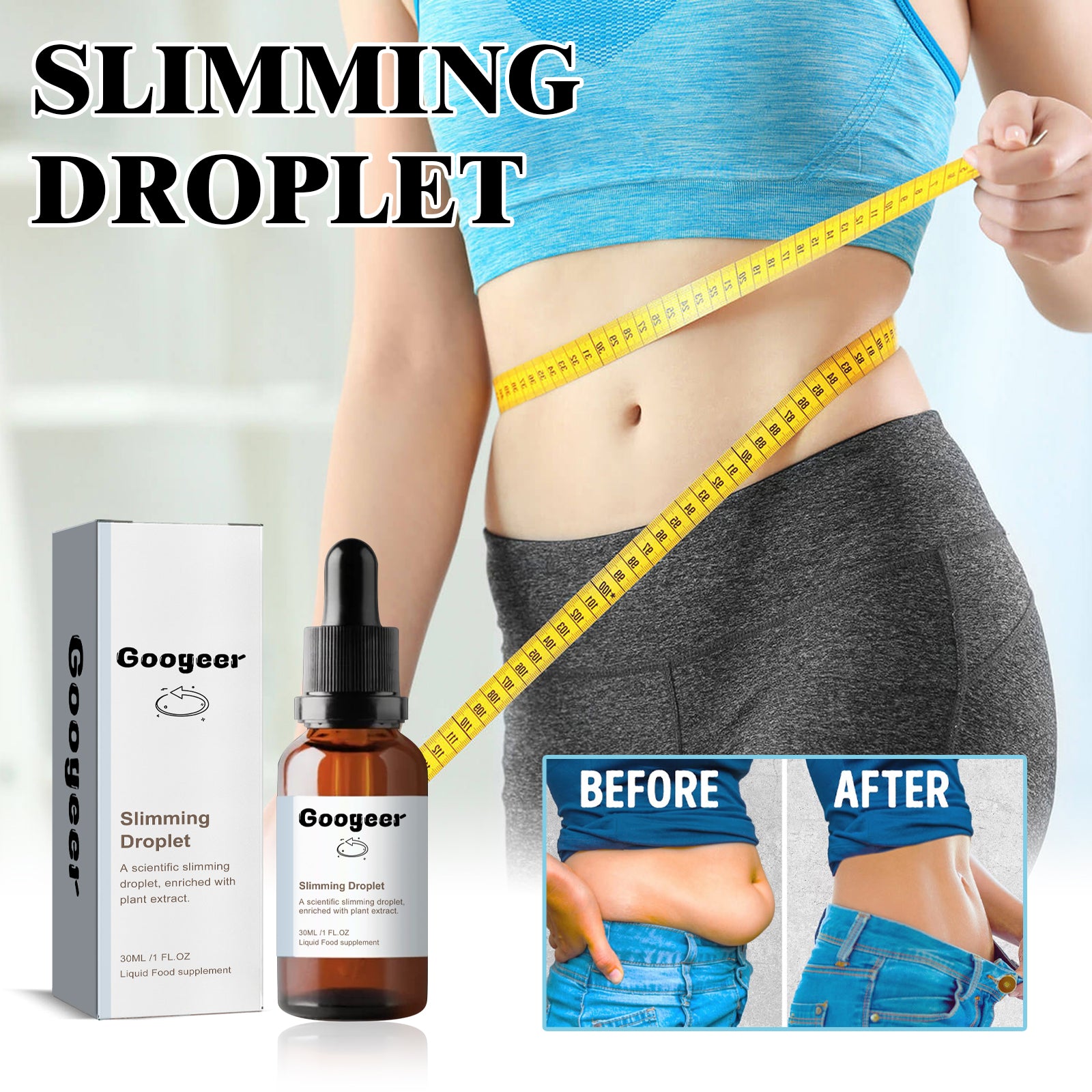 Googeer Toning Drops Skin, Belly Growth, Waist And Body Toning Oral Body Contouring Drops - 5 - CJ