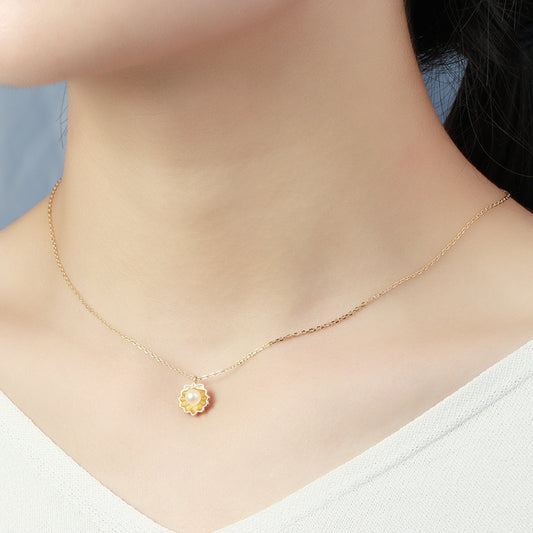 Natural Shell Jewelry Freshwater Pearl Frosted Necklace - 4 - https://x.com/titan_prim62775J