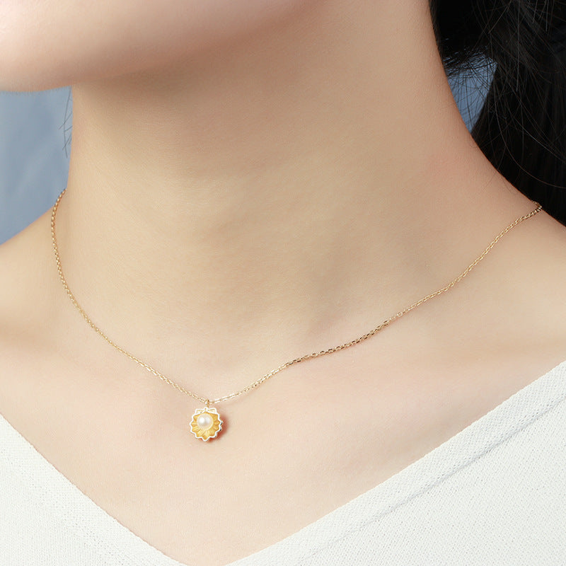 Natural Shell Jewelry Freshwater Pearl Frosted Necklace - 4 - https://x.com/titan_prim62775J