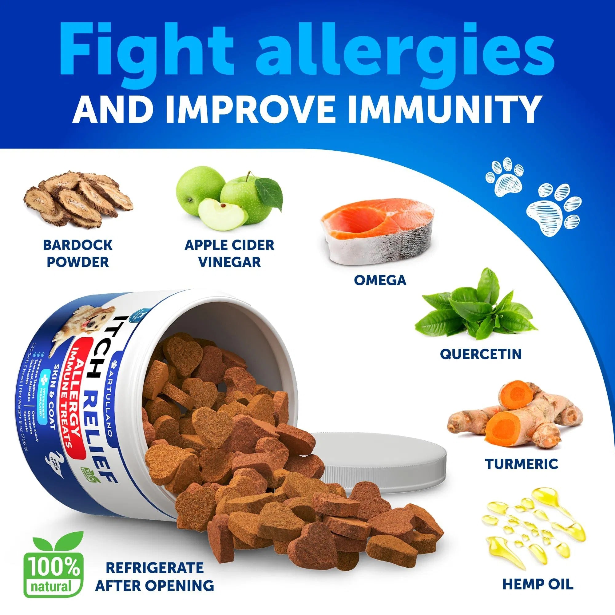 Dog Allergy Relief Chews Itching Skin Relief For Dogs Fish Oil 3 Seasonal Allergies Pills Skin & Coat Anti ItchHot Spots Treatment Canine Immune Health Supplement 120 Soft Treats - 5 - CJ