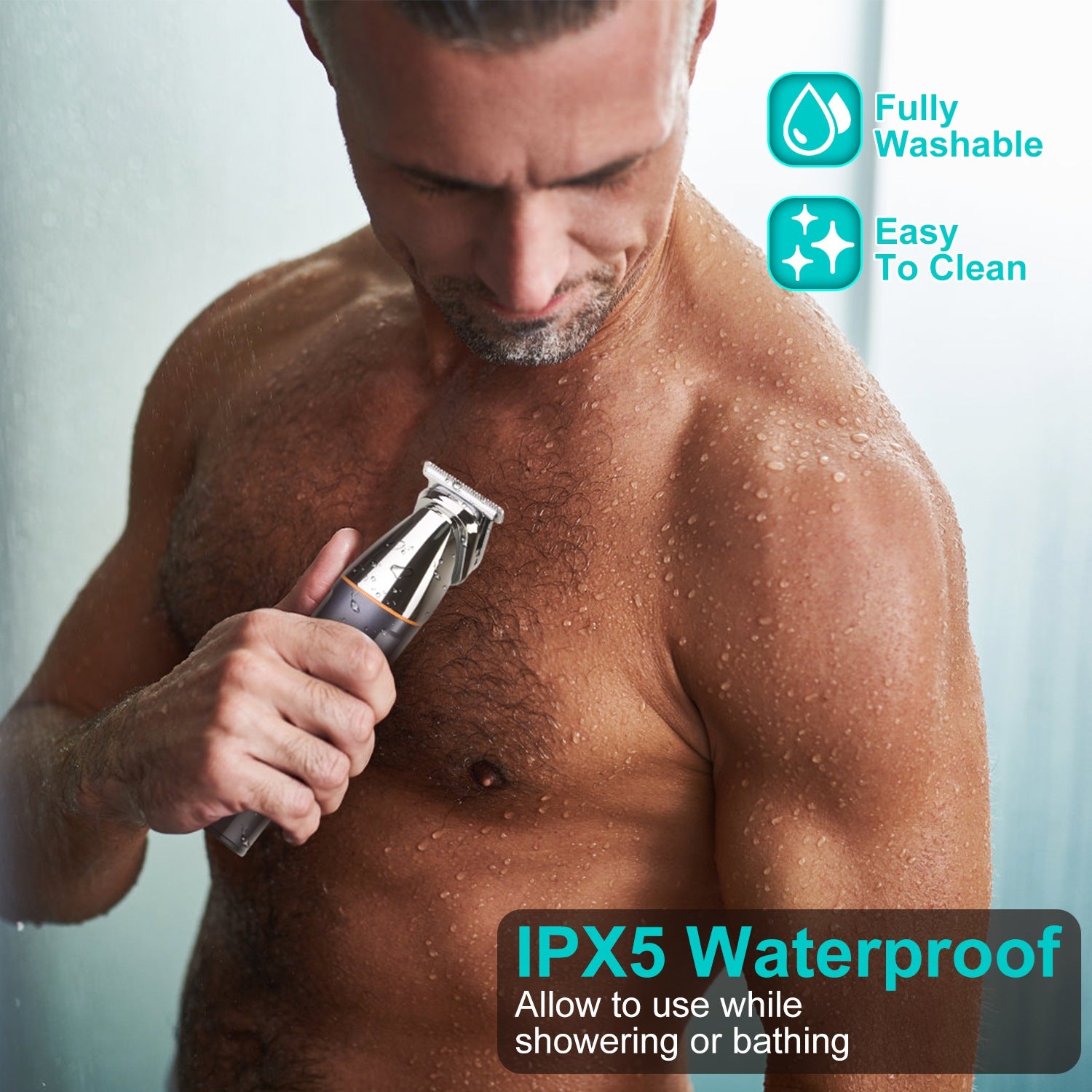1Set All In One Beard Trimmer For Men With 5 Trimmer Heads IPX5 Waterproof Electric Razor For Face Nose Body Beard Cordless Hair Shaver Clipper Grooming Kit For Men Husband Father - 5 - CJ