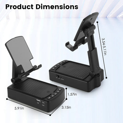 1Pc Cell Phone Stand With HD Surround Wireless Speaker Power Bank Portable Foldable Charging Phone Stand With Anti Slip Base Compatible With Phone Tablet For Home Office Outdoor - 5 - CJ