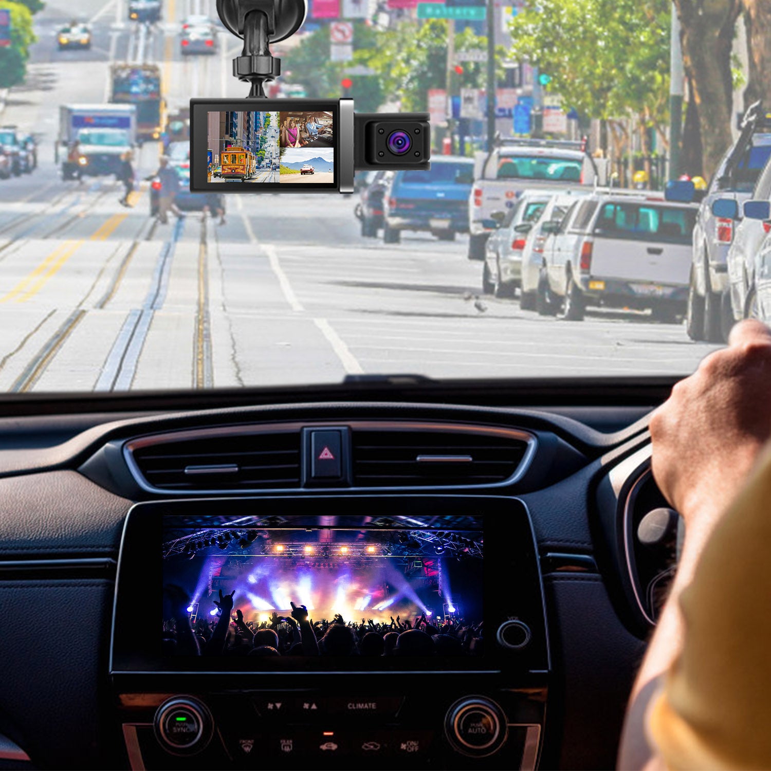 2K Car DVR 3 Channel Dash Cam Camcorder Camera Recorder With 140 Degree Angle GPS WiFi Night Vision G - sensor Loop Recording Parking Monitor - 5.0 - cjdropshipping