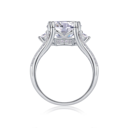 1Elegant Radiance - A Fashionable And Luxurious Jewelry Piece Set With 5 - carat Moissanite S925 Sterling Silver And Platinum - plated Diamond Prohibit TikTok sales - 5 - CJ