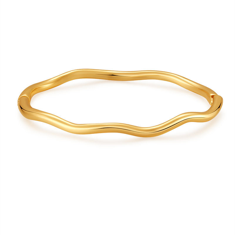 Simple Golden  Bangle - 5 - cjdropshipping