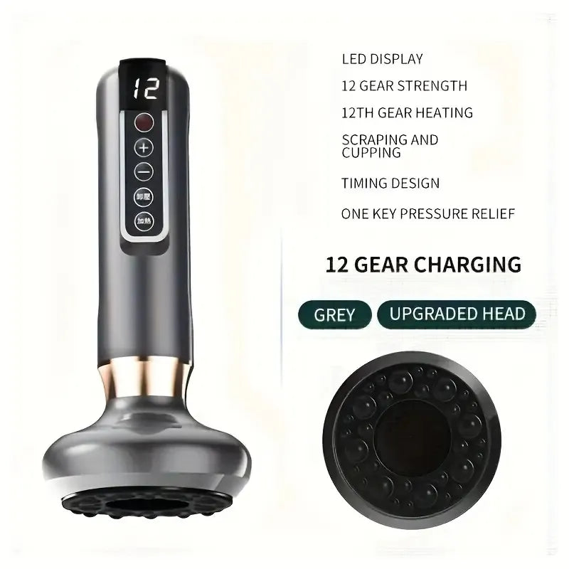 Body Gua Sha Scraping Massager. 12 Level Electric Vacuum Cupping Massager, Rechargeable And Cordless. Perfect For Halloween, Christmas And Birthday Gifts - 5 - cjdropshipping