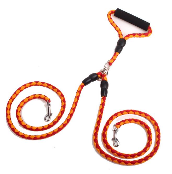 Double - Ended Traction Rope For Walking The Dog Hand - Double - Ended Traction Rope One Plus Two Leash Collar Pet Supplies Dog Collar - 0 - CJ - Orange - CJJJCWGY00201 - Orange