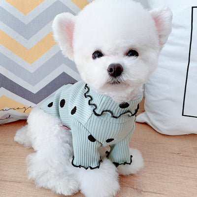 Dot turtleneck dog bottoming shirt - 0 - CJ - Green - L - CJJJCWGD00302 - Green - L