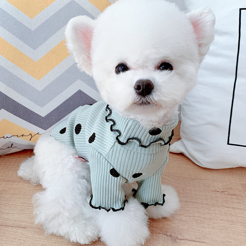 Dot turtleneck dog bottoming shirt - 0 - CJ - Green - L - CJJJCWGD00302 - Green - L