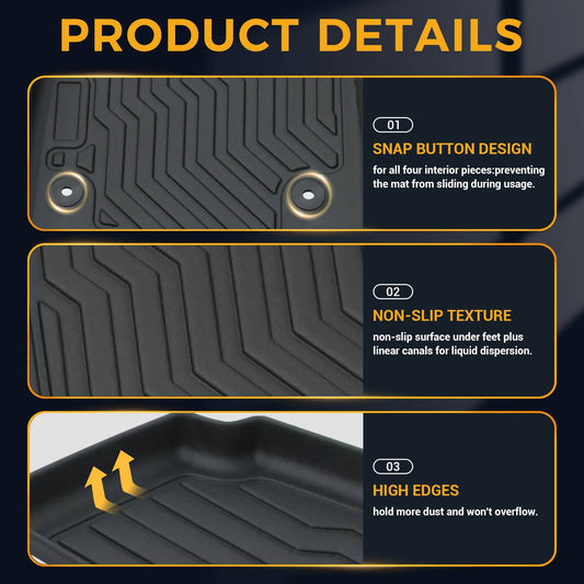 All Weather Car Floor Mats For 2014 - 2021 Tundra Double Cab Crew Max Cab - 5 - CJ