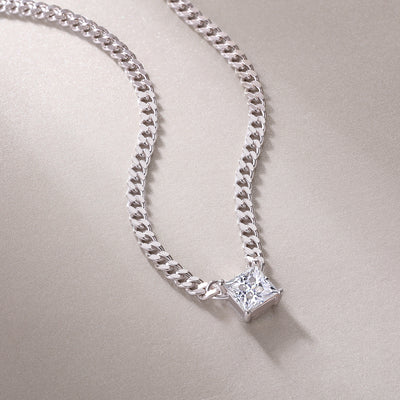 1Zhang Yang - A Fashionable And Luxurious Diamond Jewelry Pendant Set With Square Moissanite S925 Sterling Silver Prohibit TikTok sales - 5 - cj