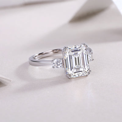 1Baguette Diamond Ring Wedding Ring Luxury Moissanite Silver Ring Prohibit TikTok sales - 5 - CJ