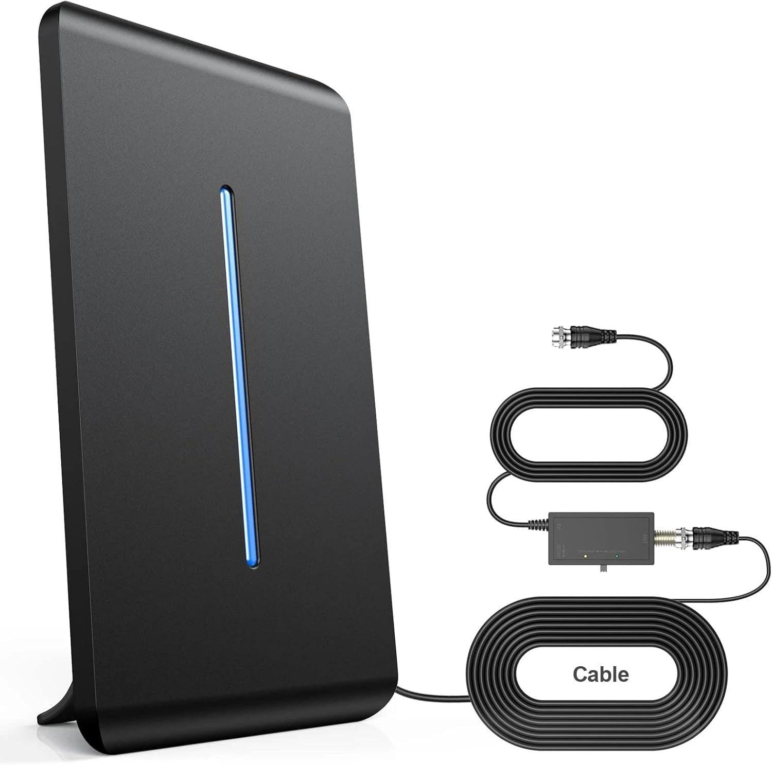 Indoor Outdoor HDTV Antenna 2025 Upgrade, Digital TV Antenna With Signal Booster,Long Range Up To 2000 Miles, Supports 4K1080P, 35ft Cable, Works With Smart & Old TVs  Black